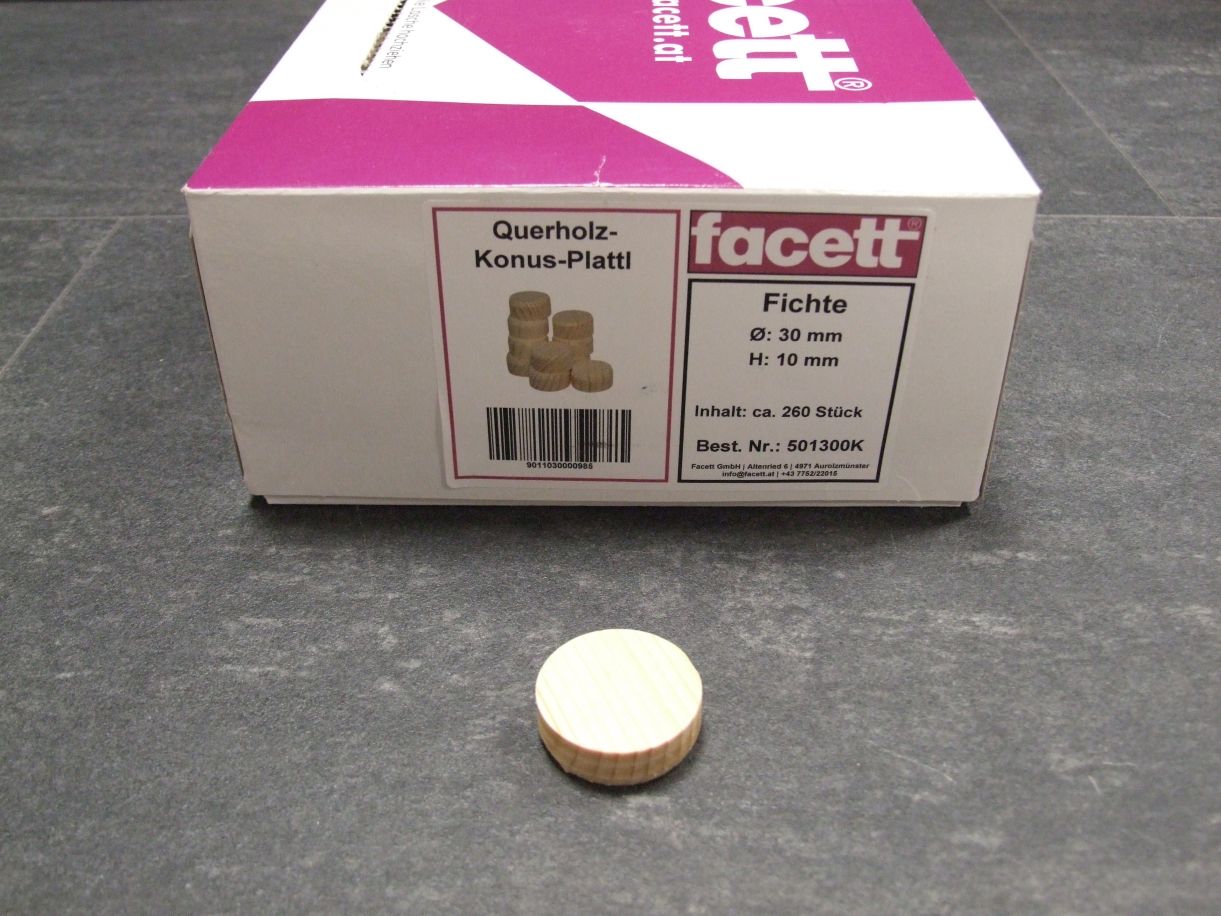 Konusplättchen 30 mm; Fichte, 

ca. 260 St./Karton; 501300K

