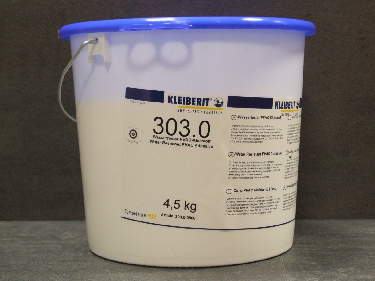 Kleiberit PVAC Klebstoff 303.0, D3-Leim, 4,5 kg

