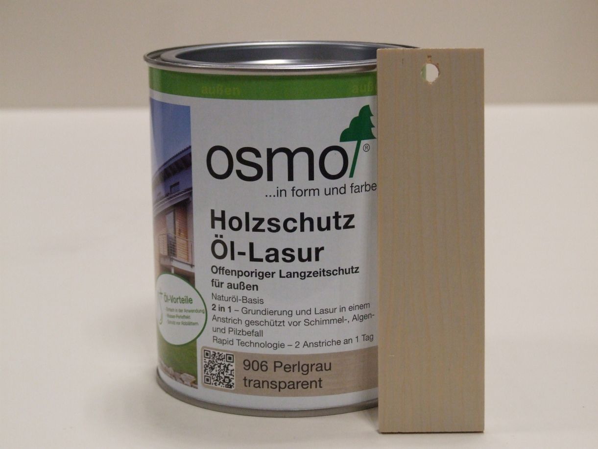 OSMO Holzschutz-Öl-Lasur Perlgrau 906, 

0,75 l; 12100275

