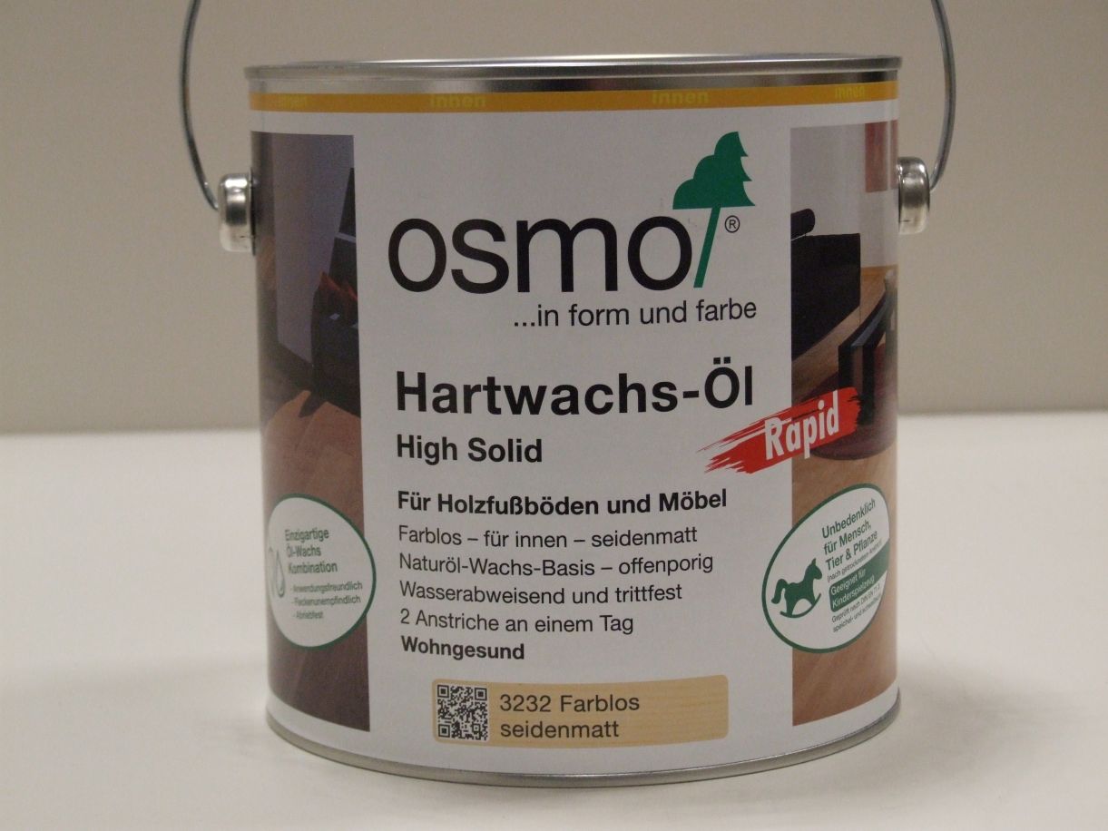 OSMO Hartwachs-Öl Rapid farblos 

seidenmatt 3232; 2,5 l, 10300092

