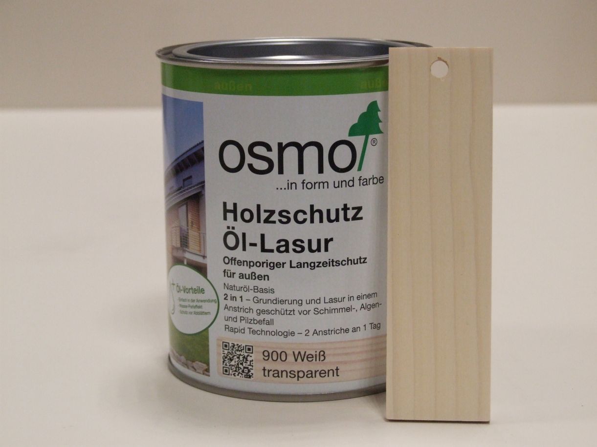 OSMO Holzschutz-Öl-Lasur Weiß 900, 

0,75 l; 12100023

