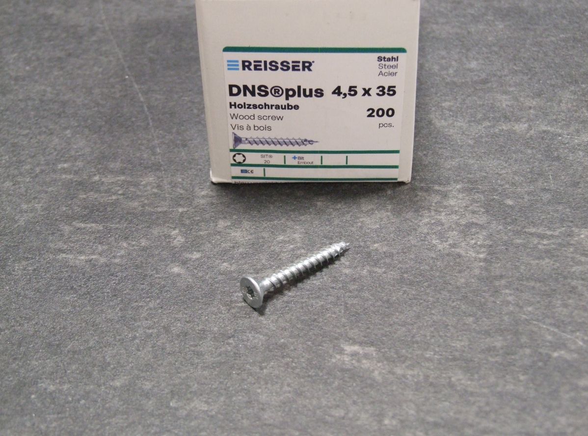 DNS plus Spanplattenschraube 4,5x35 mm, VG, 

TX20, blau passiviert, 200 St./Kleinpaket, 524841 

