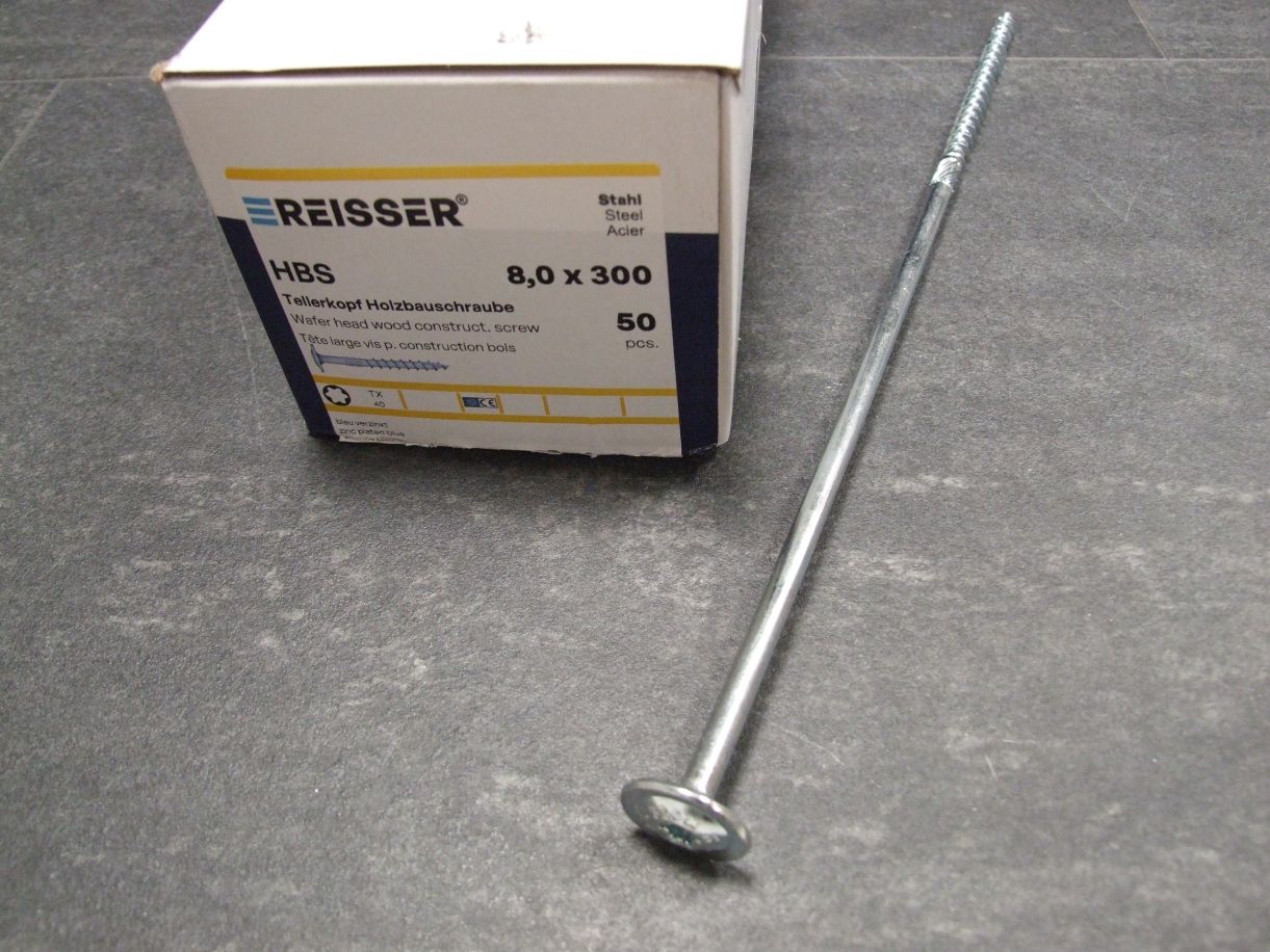 HBS Tellerkopf Holzbauschraube 8x300 mm, 

TX40, TG, ETA, blau verzinkt; 53169/6

