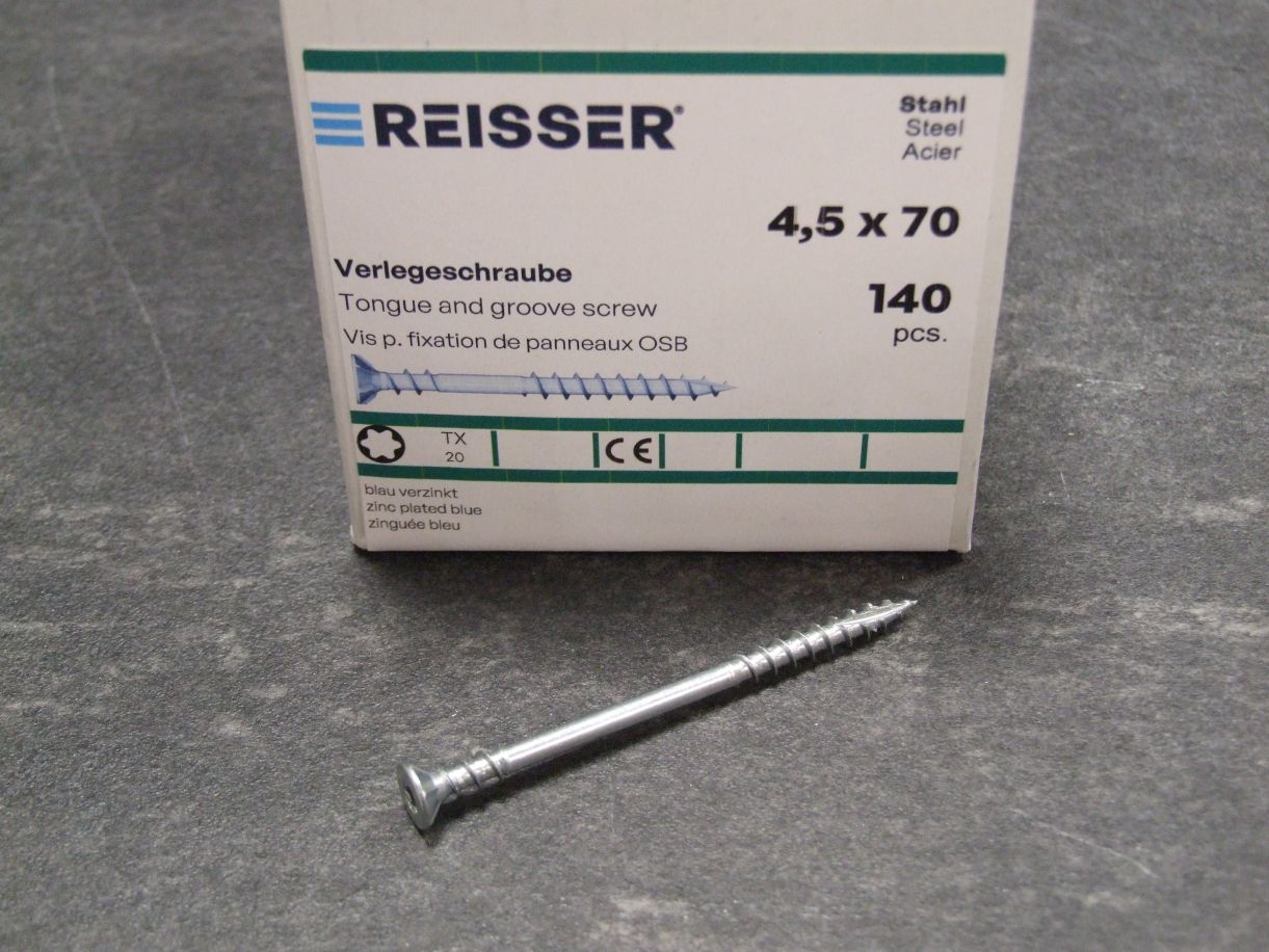 Verlegeschraube 4,5x70 mm, 

140 St.,Stahl blau verzinkt, 556347


