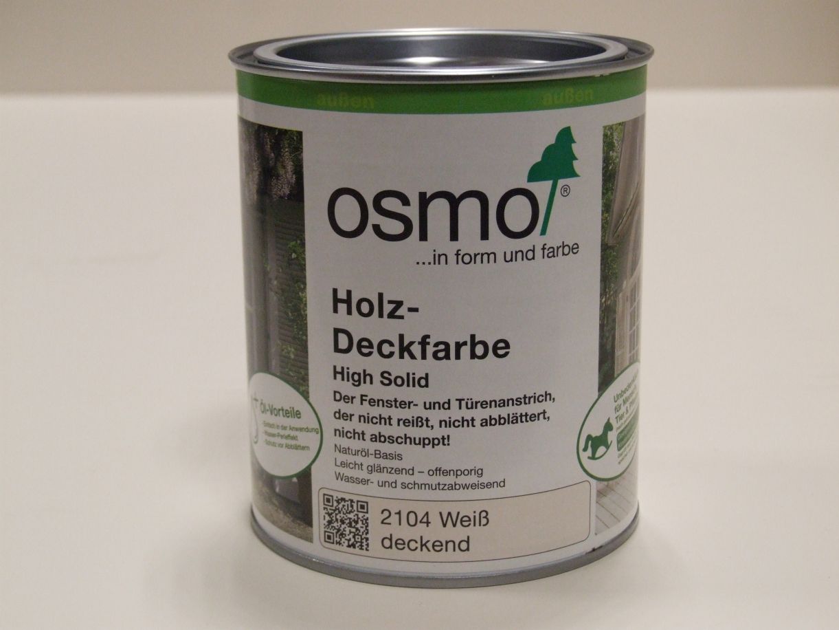 OSMO Holz-Deckfarbe, Fenster-Weiß 2104; 

0,75 l; 11200002

