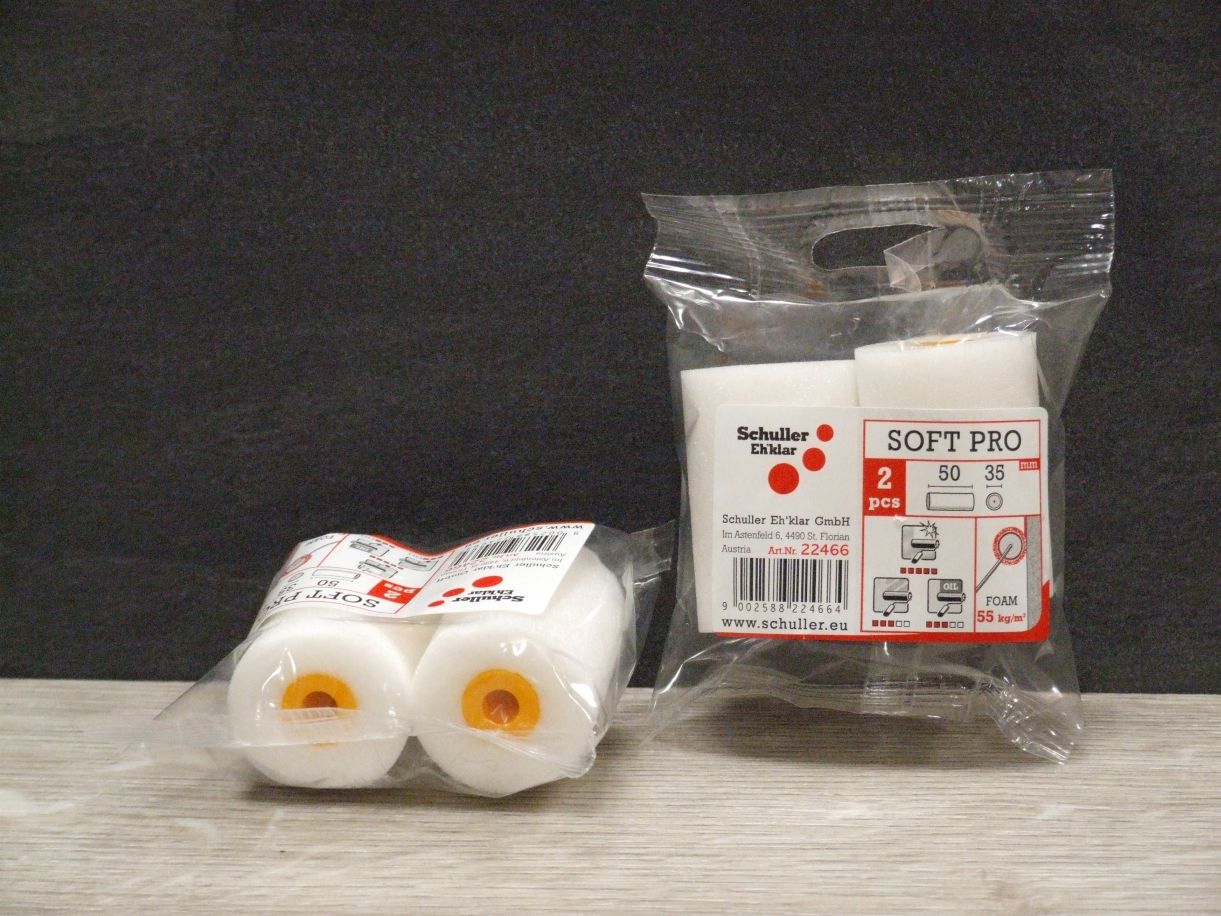 2 Lackwalzen SOFT Pro HK, 50 mm, 

beidseitig gerade, 22466

