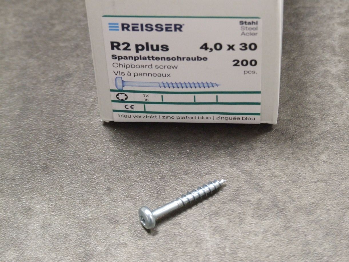 Pan-Head Spanplattenschraube RN 9254, 4x30 mm, TG, blau verzinkt, VE=200 St. 543583

