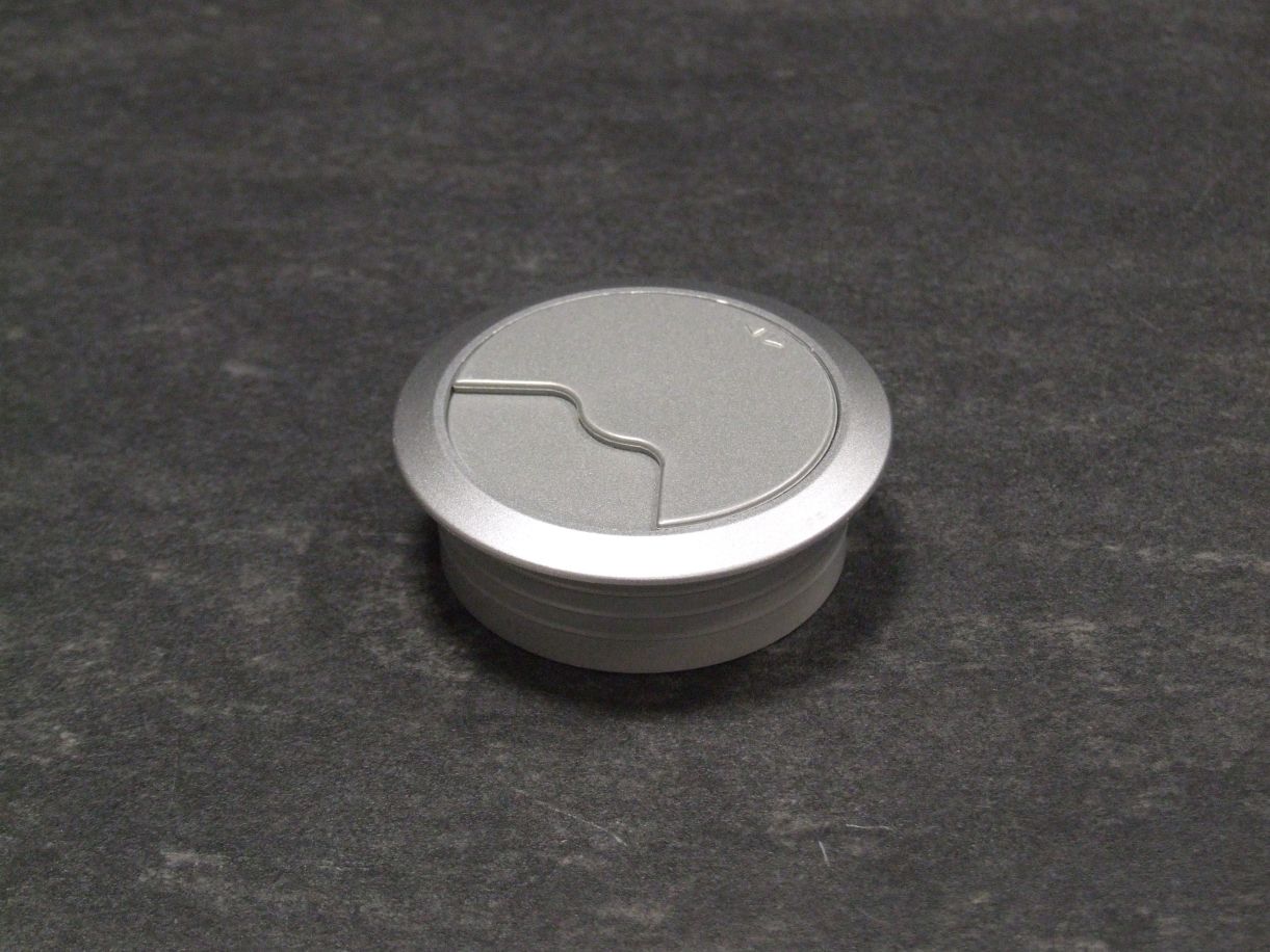 Kabelset 2-tlg. Ø 60 mm, Kunststoff 

weiß-aluminium RAL 9006, 428.96.902

