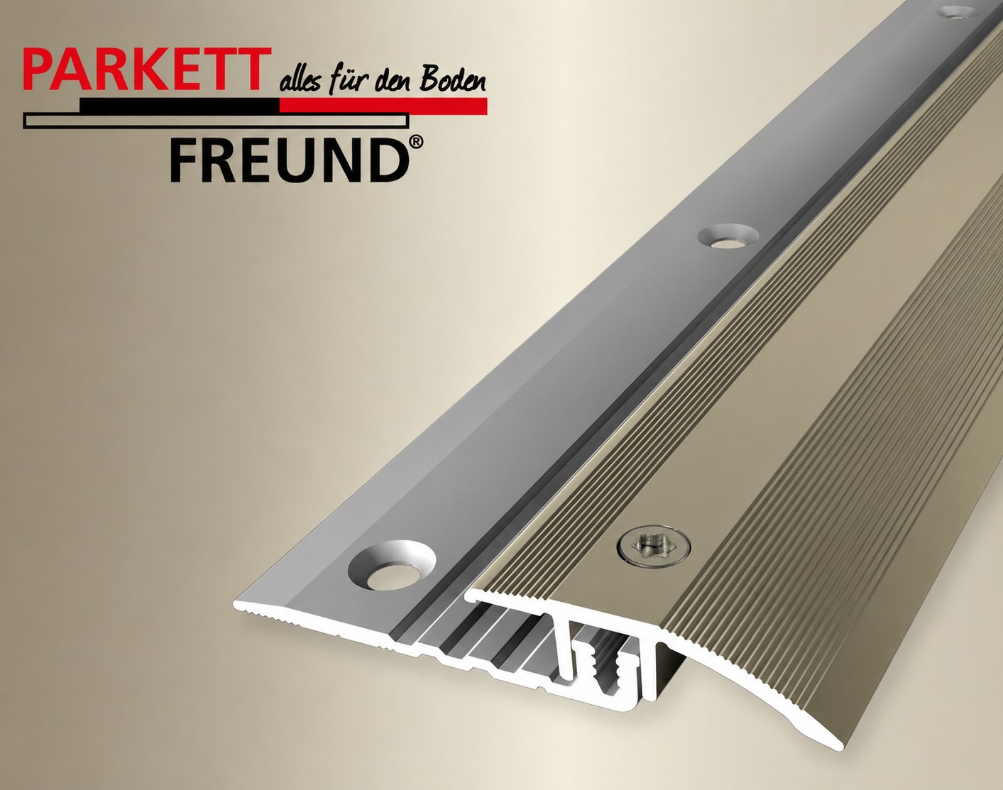 Combi Ausgleichs-Profil PF 376V für 

Vinyl-/Designbeläge Alu sand 270 cm

Art. 19842709


