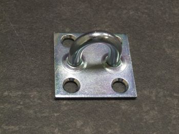 Öse auf Platte, 50x50 mm, Bügelstärke 8 mm, verzinkt, 348519

