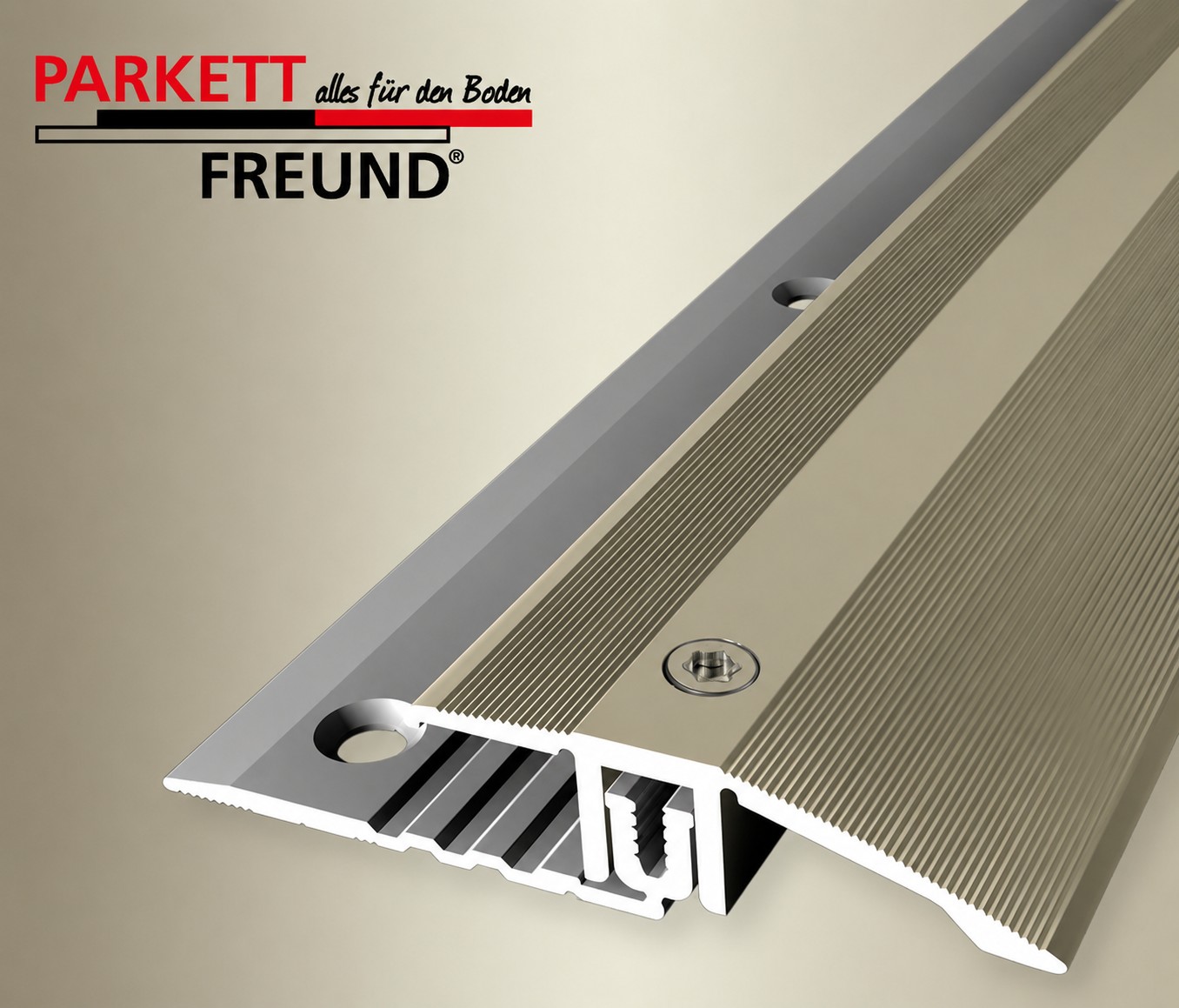 Twin Profi Ausgleichs-Profil f. Parkett, 

Laminat, Kork 2,70 m lang sand - Art.19302709

