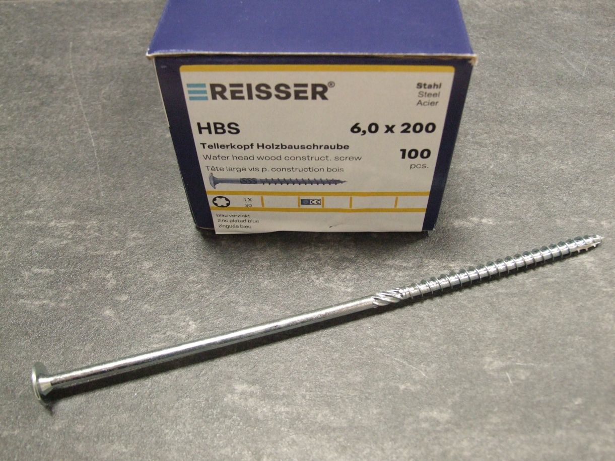 HBS Tellerkopf Holzbauschraube 6x200 mm,

TX30, TG, ETA, blau verzinkt; 61227/2

