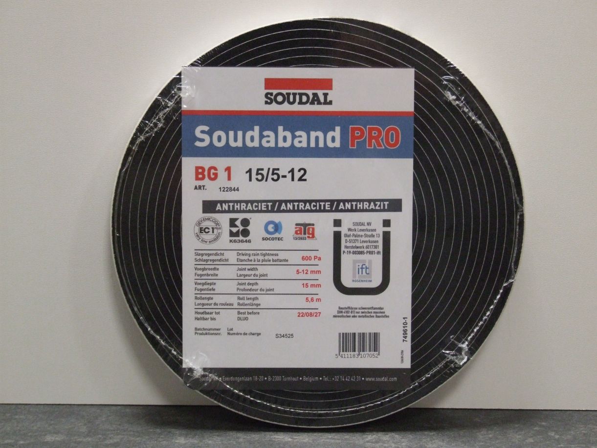 Fugendichtband BG 1, 15/5-12; anthrazit,  

5,6 m-Rolle, SDV1505

