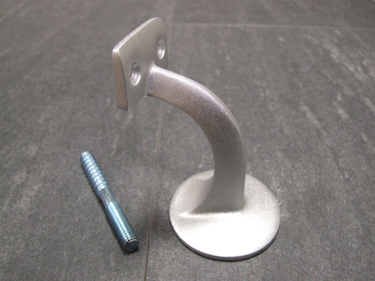 Handlaufhalter gerade Auflage, 

Stockschraube, Aluminium F1, 34.36.0080

Platte Ø 56 mm, Wandabstand 75 mm

