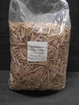 Holzdübel geriffelt, 8x50 mm, Buche, 

10 kg-Sack, 503060S


