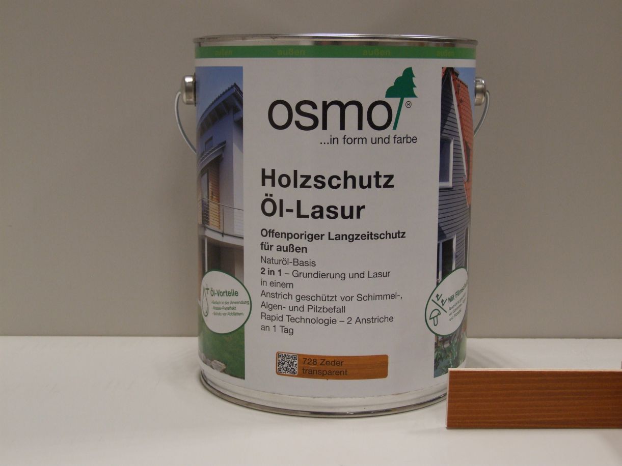 OSMO Holzschutz-Öl-Lasur Zeder 728, 

5 l; 12100074

