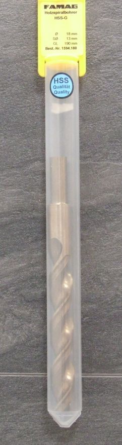 Holzspiralbohrer HSS-G, 18x190 mm, 1594.180

