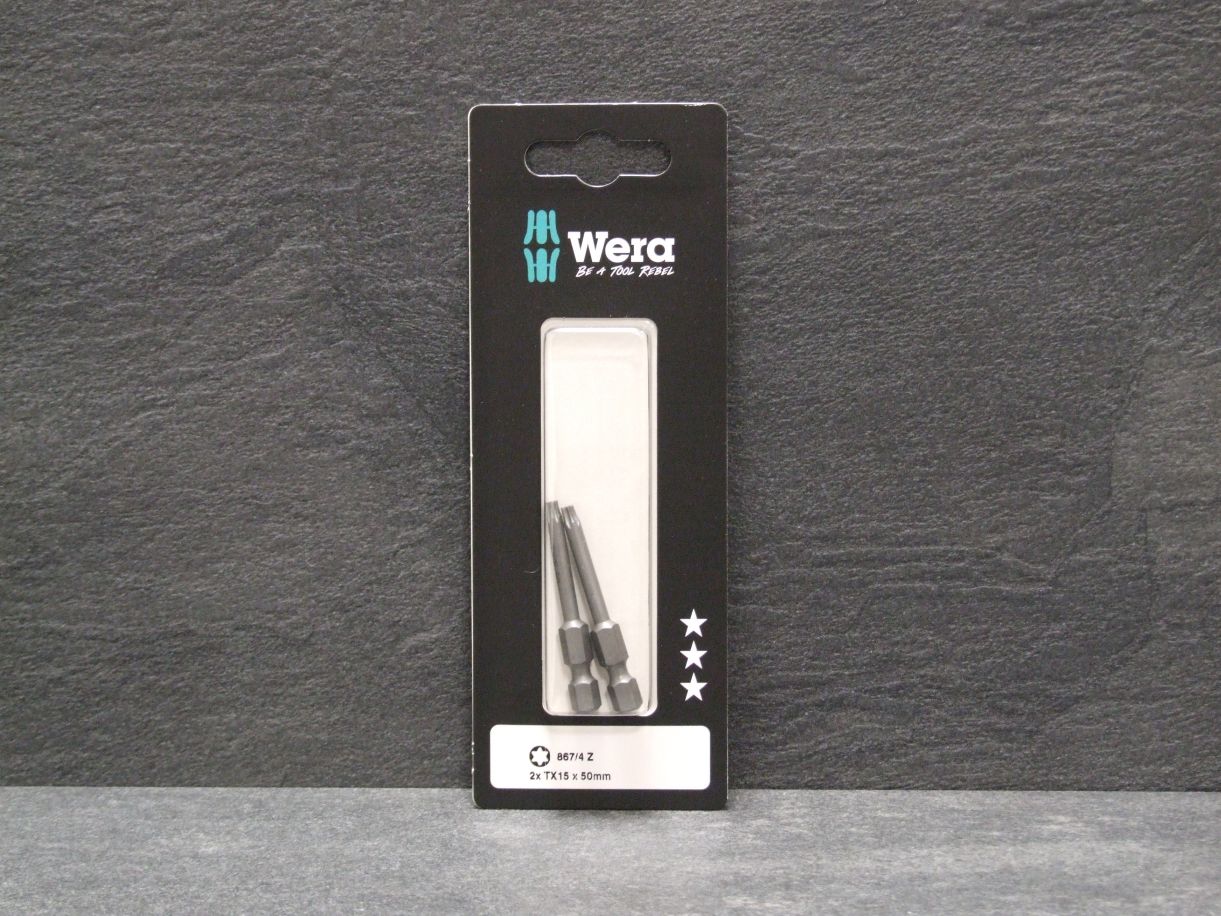 WERA Bit 867/4 Z, Torx 15; L=50 mm, 

SB- verpackt 2 Stück, 073721

