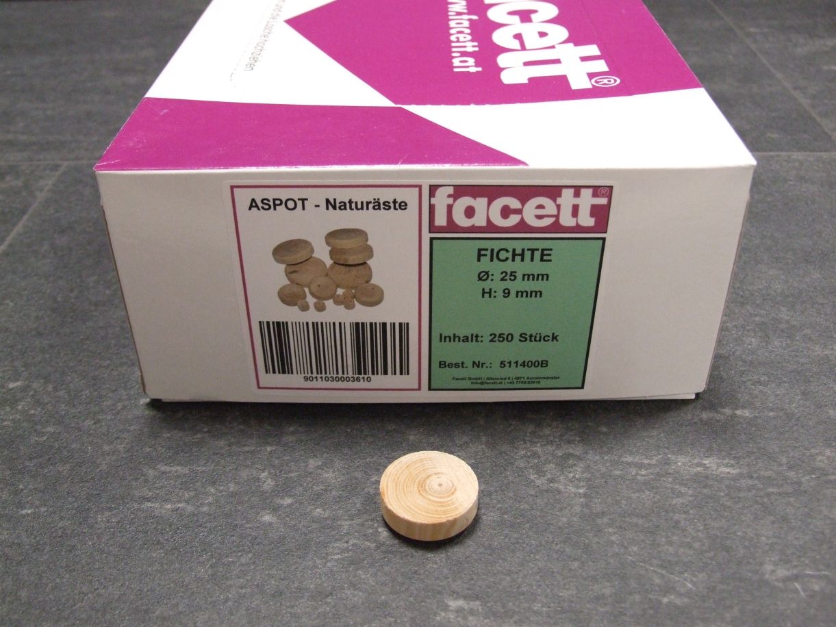 Aspot Naturäste 25 mm Ø, Fichte, 

VE=250 St., 511400B

