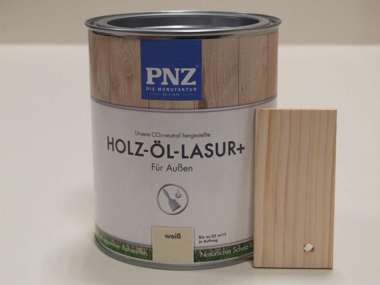 PNZ Holz-Öl-Lasur plus weiß, 0,75 l; 55232

