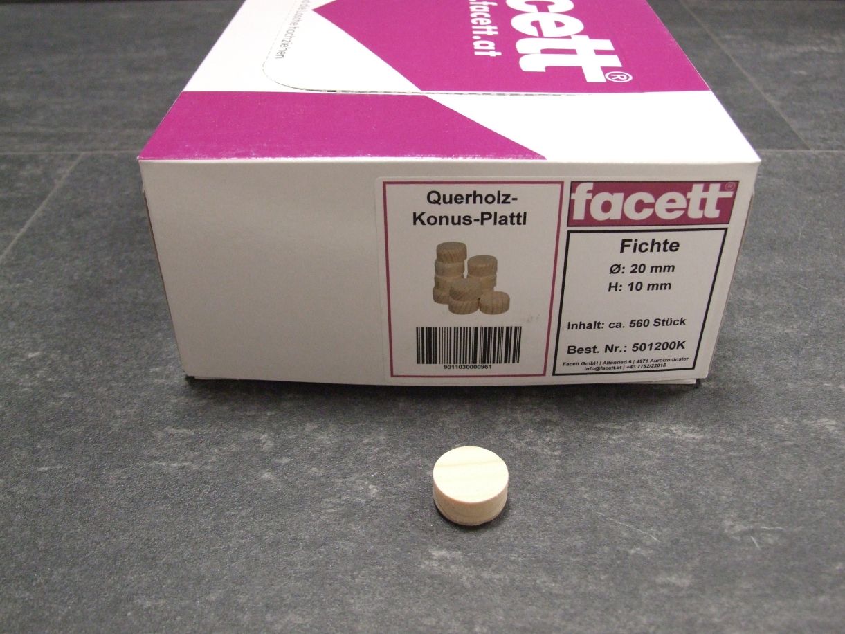 Konusplättchen 20 mm, Fichte, 

ca. 560 St./Karton; 501200K

