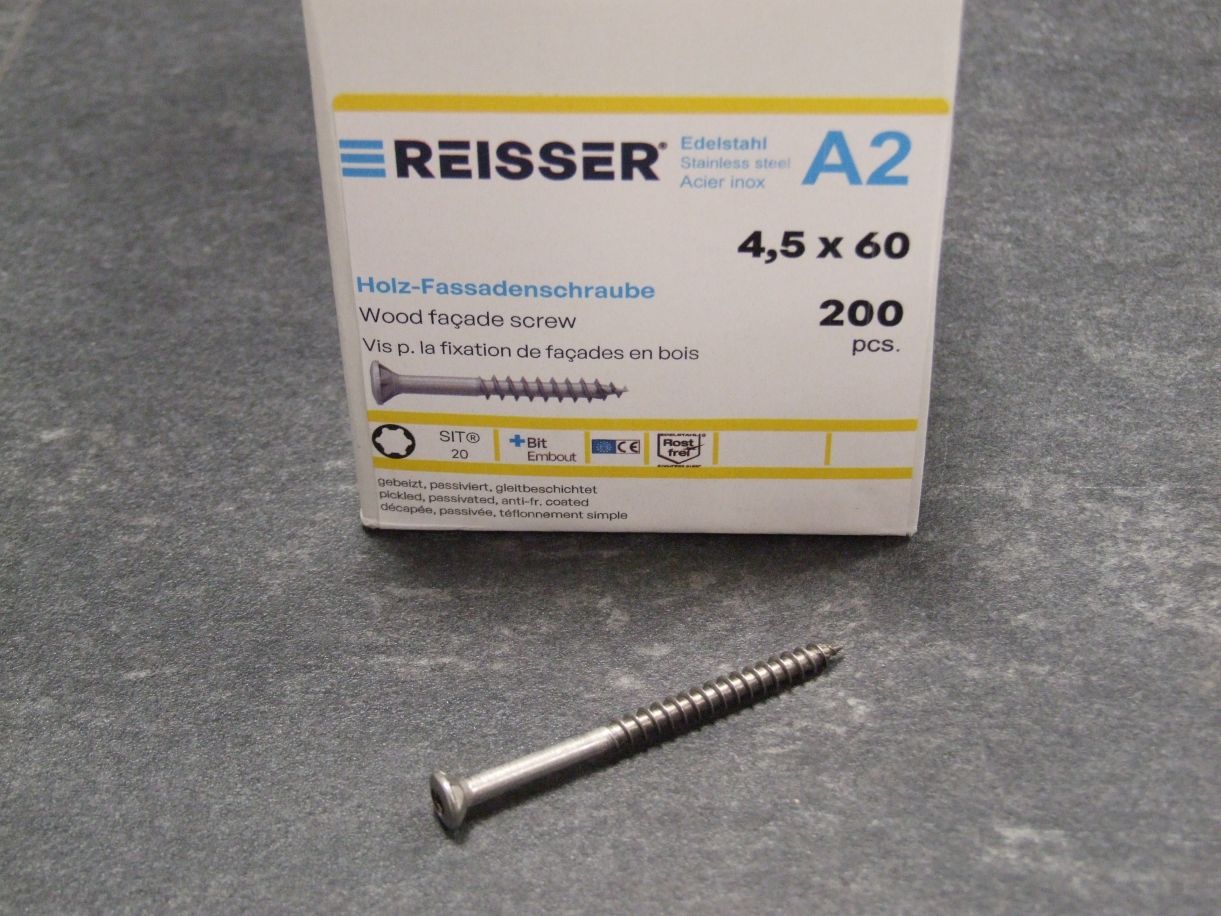 Holz-Fassadenschraube 4,5x60 mm, Liseko, 

SIT®20, Edelstahl A2, ETA, 4005674712804

