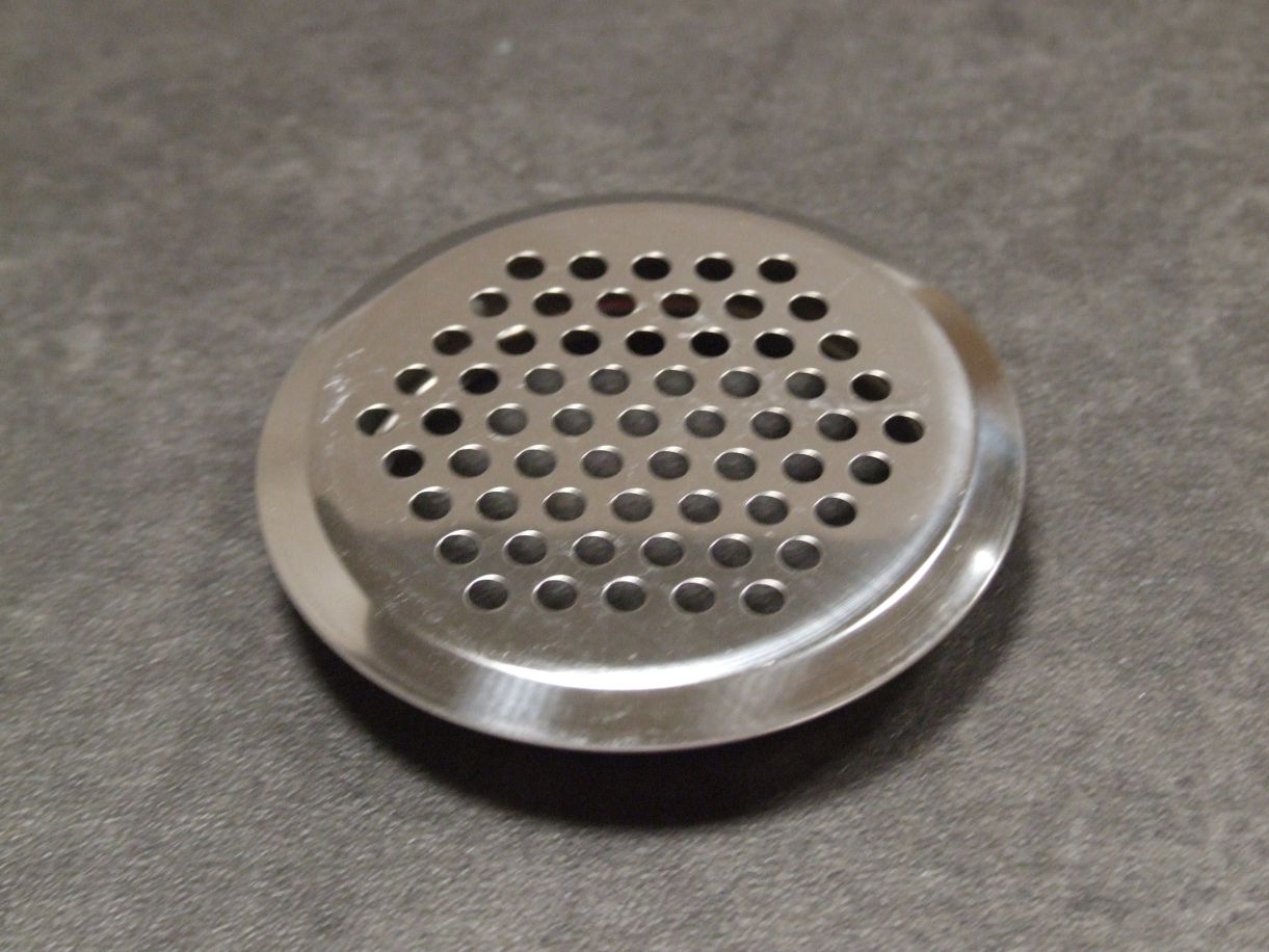 Entlüftungsrosette Ø 53 mm, gewölbt, Edelstahl

