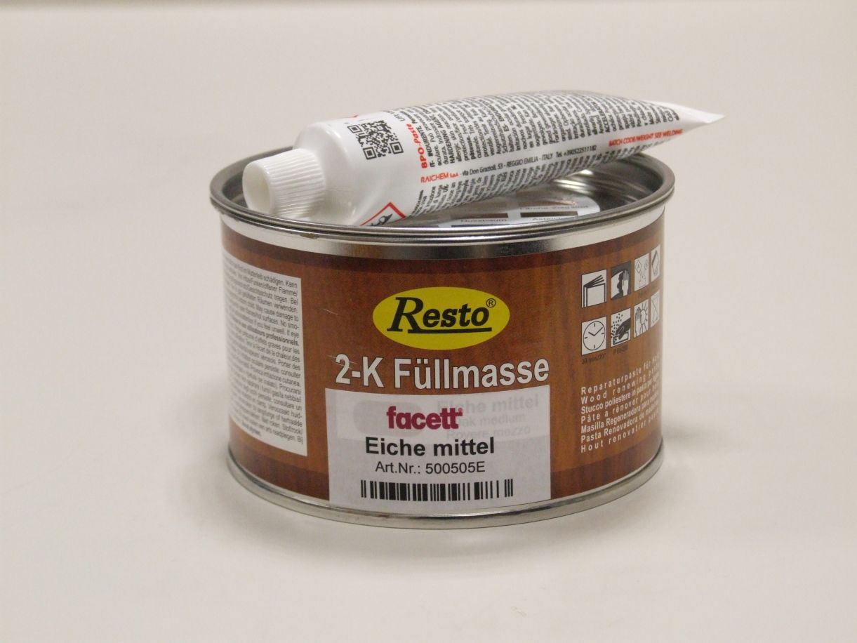 2-K Füllmasse Resto, Eiche mittel, 

500 gr, mit Härter, 500505

