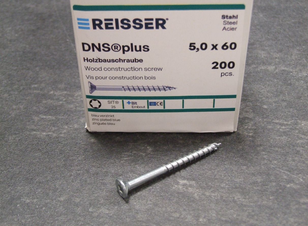 DNS plus Spanplattenschraube 5x60 mm, TG

TX20, blau passivert, 200 St./Großpaket, 456357 

