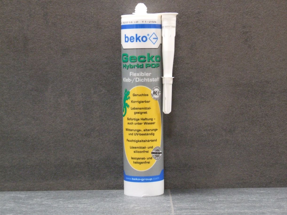 BEKO 1K Hybrid POP "Gecko" Kleb- und

Dichtstoff, Farbe weiß, 310 ml, 245 310 1

