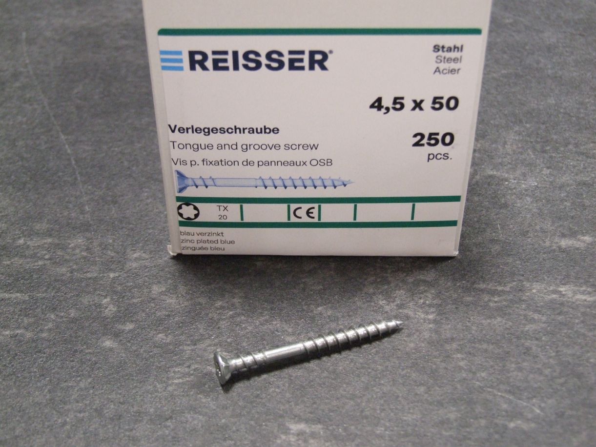 Verlegeschraube 4,5x50 mm, 

250 St., Stahl blau verzink, 55609/5

