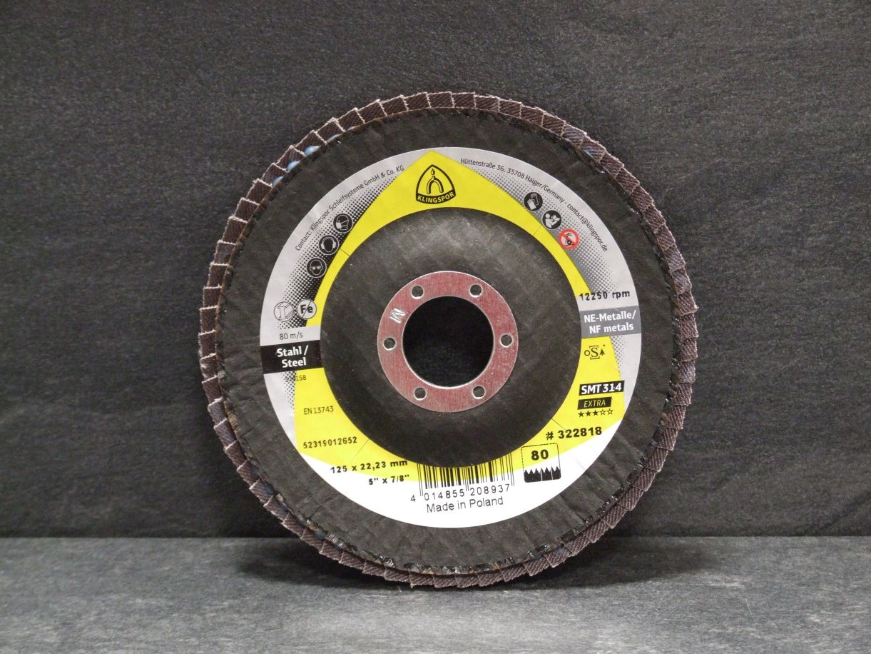 Schleifmopteller SMT 314, 125x22,23 mm

Korn 80, 322818

