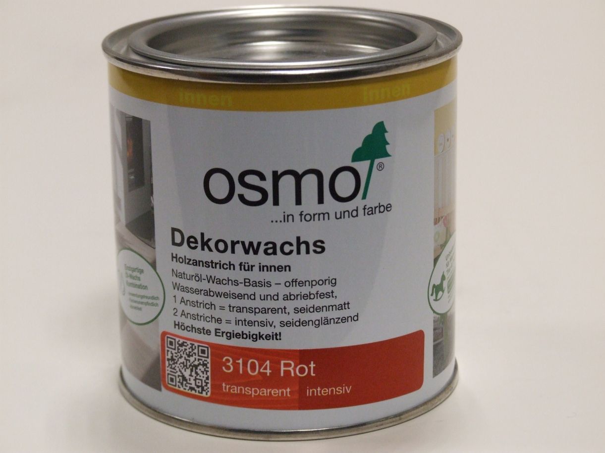OSMO Dekorwachs 3104 rot 

(nach RAL3000); 0,375 l, 10100830

