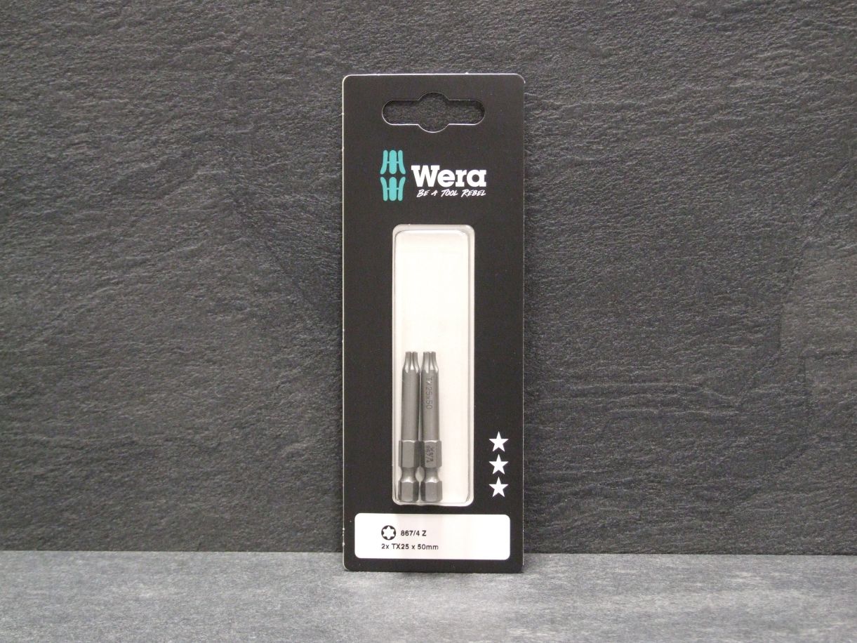 WERA Bit 867/4 Z, Torx 25; L=50 mm, 

SB-verpackt 2 St., 073723

