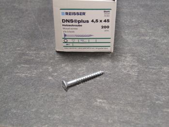 DNS plus Spanplattenschraube 4,5x45 mm, 

TG,  TX20, blau passiviert, 200 St./Kleinpaket, 

525237 

