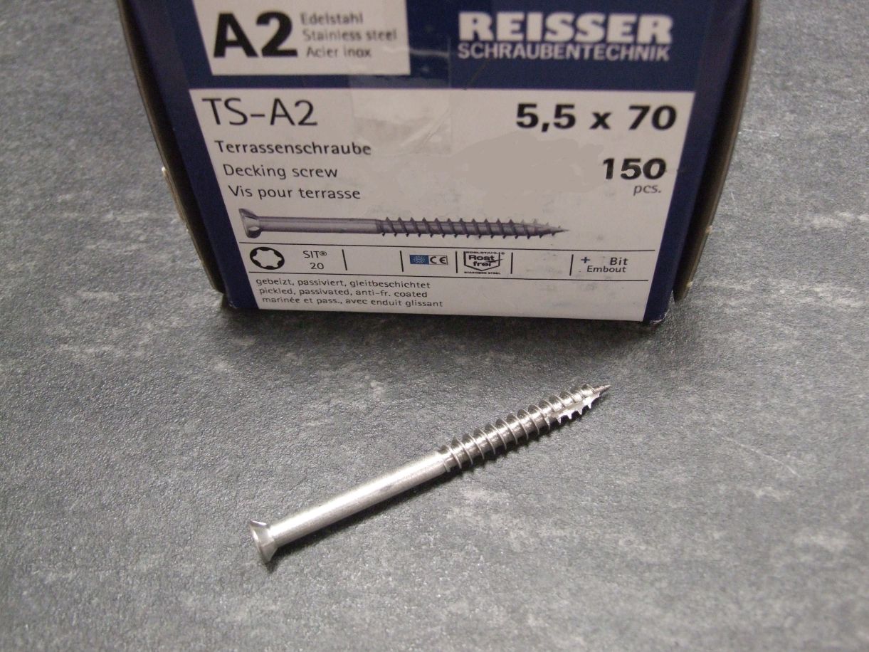 TS-A2 Terrassenschraube 5,5x70 mm, 

Edelstahl A2, 150 St., 49408/3

