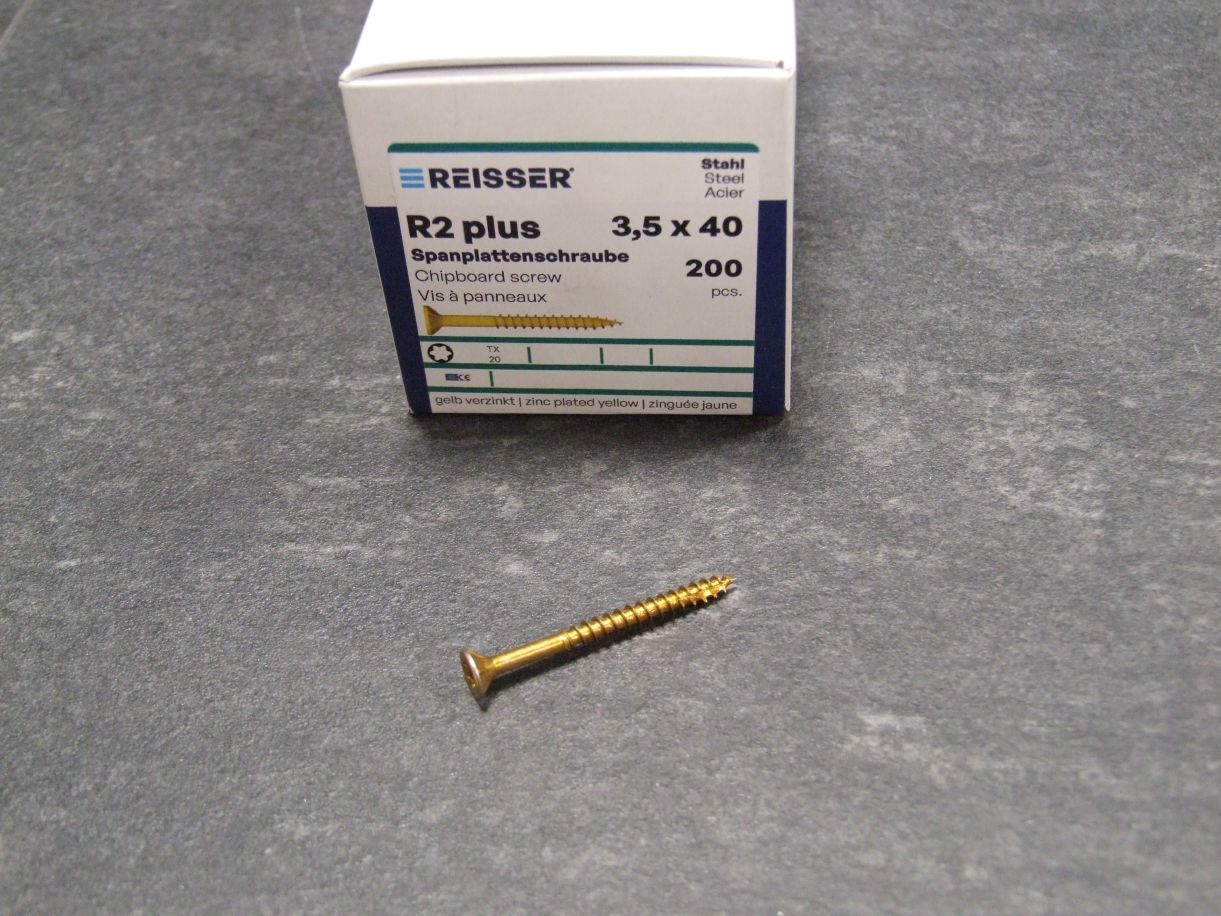 R2 plus Senkkopfschraube 3,5x40 mm, TG

TX 20, gelbverz., 200 St. Kleinpaket, 039345 

