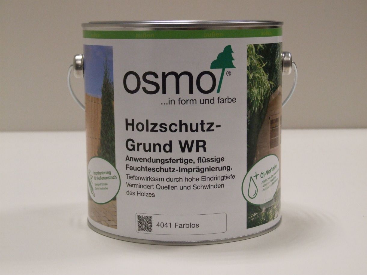 OSMO Holzschutz-Grund WR 4041 farblos, 2,5l,

physikalischer Holzschutz ohne Biozide; 

13800105

