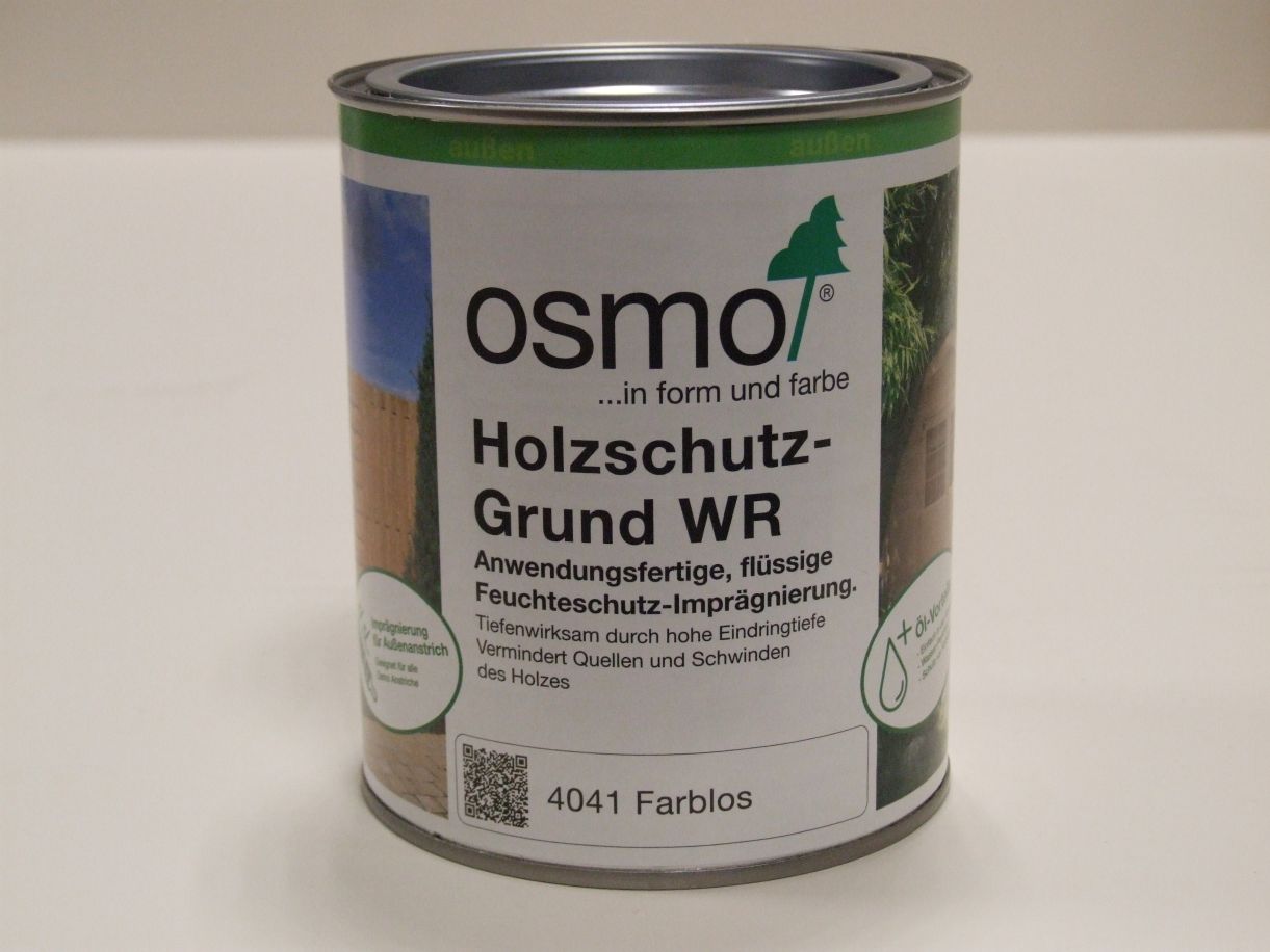 OSMO Holzschutz-Grund WR 4041 farblos, 

0,75l, physikalischer Holzschutz ohne Biozide; 

13800104

