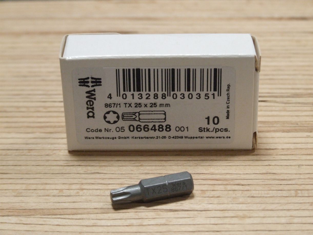 Torx Bits 867/1 Zähhart, TX 25x25 mm, 

066488

