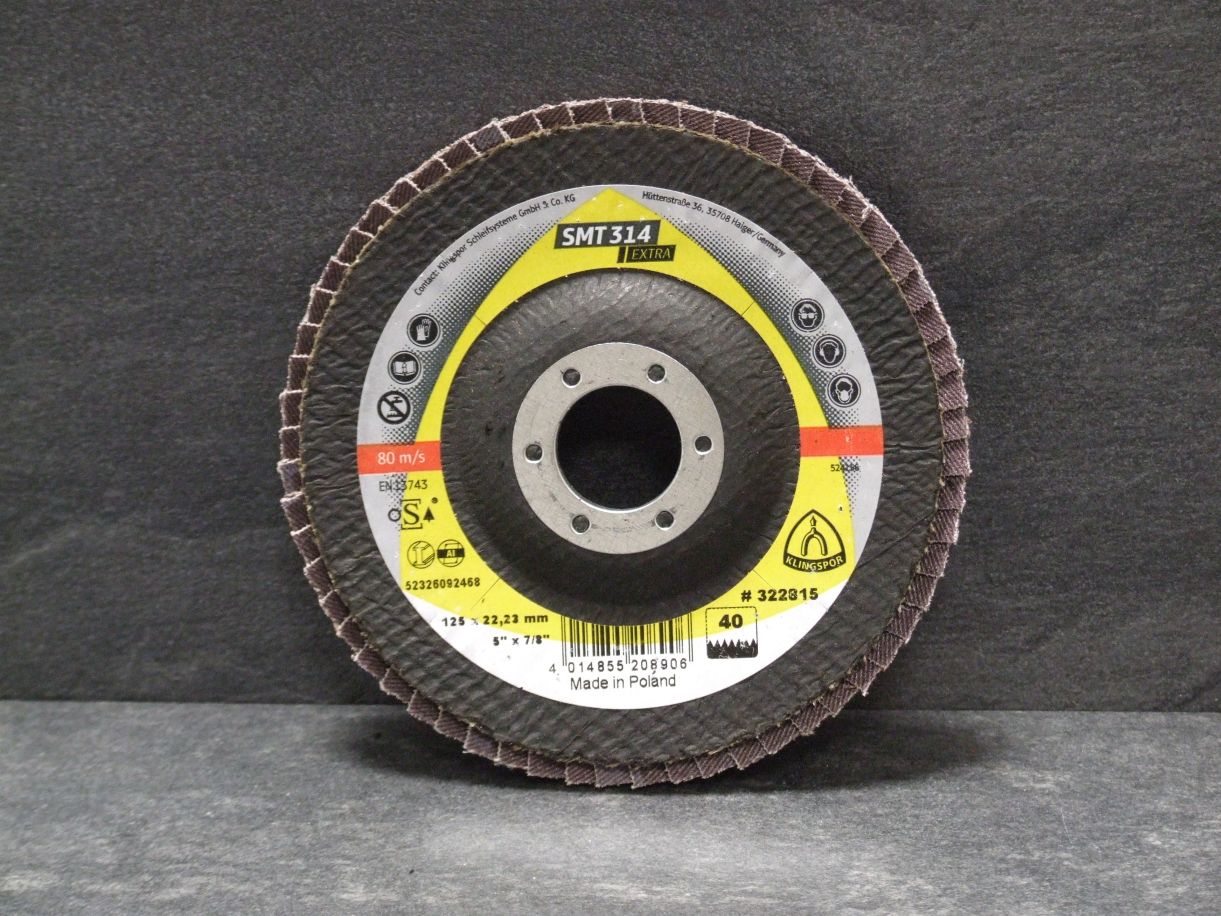Schleifmopteller SMT 314, 125x22,23 mm, 

Korn 40, 322815

