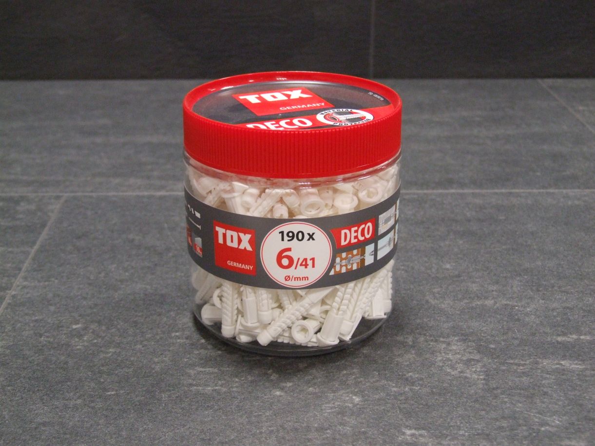 TOX Allzweckdübel DECO, 6/41 mm, 

190 St./Dose, 016260031

