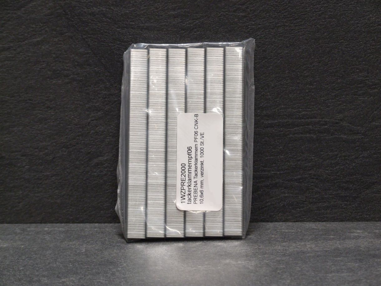 PREBENA Tackerklammern PF06 CNK-B, 

10,6x6 mm, verzinkt, 1000 St./VE

