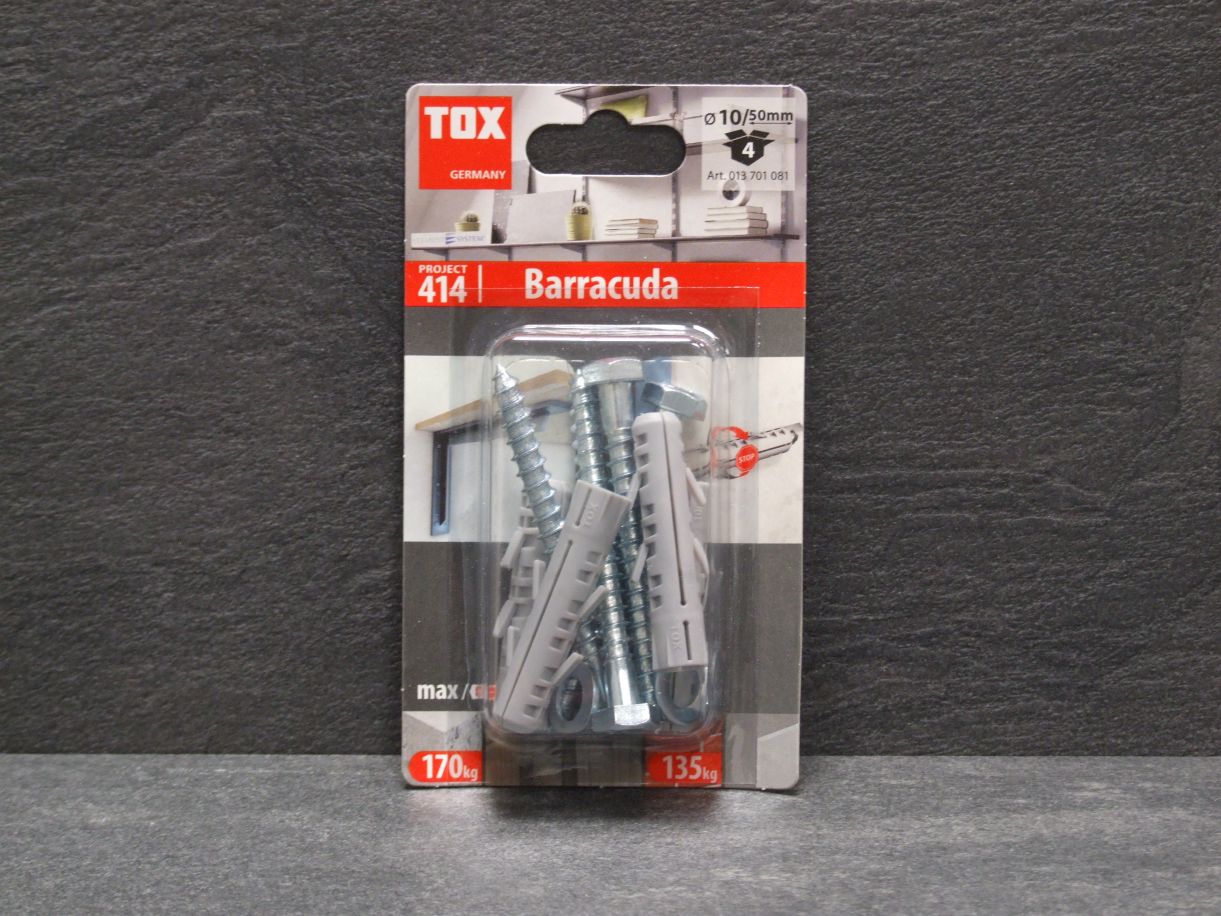 TOX Dübel+Schraube Barracuda, 10/50S, 

VE=4 St. 013701081

