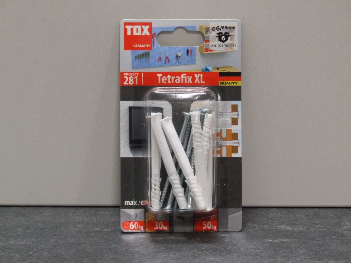 TOX Dübel Tetrafix XL 6x65 mm, 

Dübel+Schraube, 021701051  (6 St. / VE)

