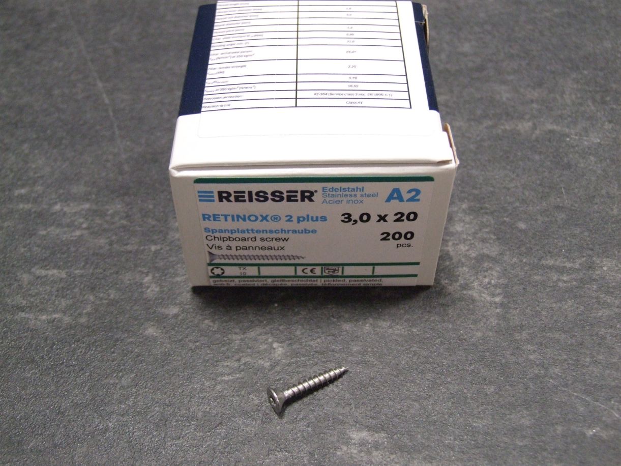 Retinox 2plus Senkkopfschraube 

3x20 mm, VG, Edelstahl, 4005674019255

