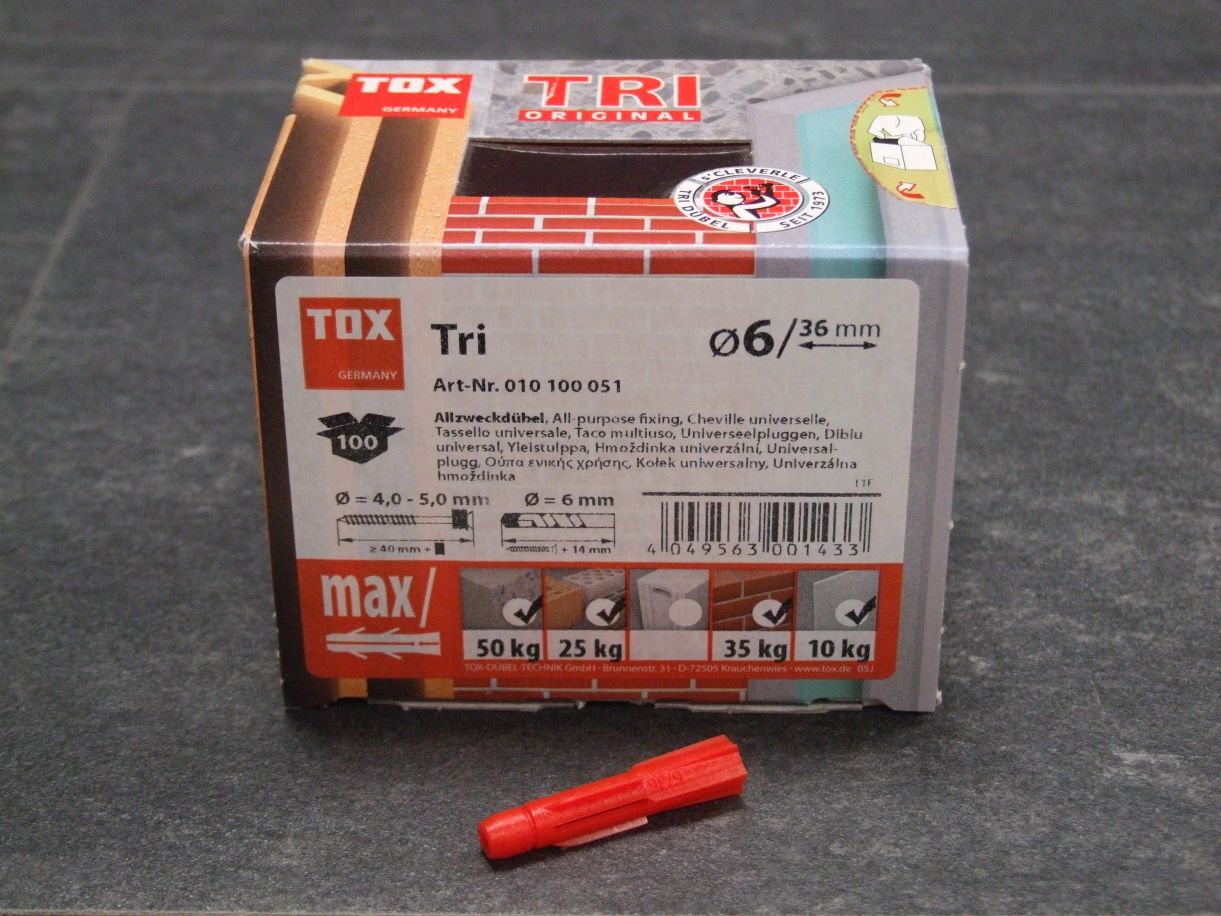 TOX Allzweckdübel TRI 6/36 mm, 

100 St.; 010100051

