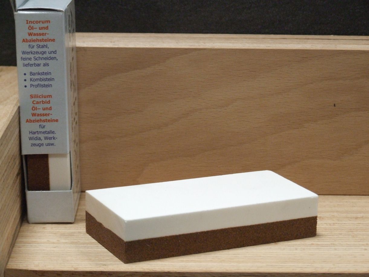 Abziehstein 100x50x20, 

kombiniert mittel-fein, Öl/Wasser

