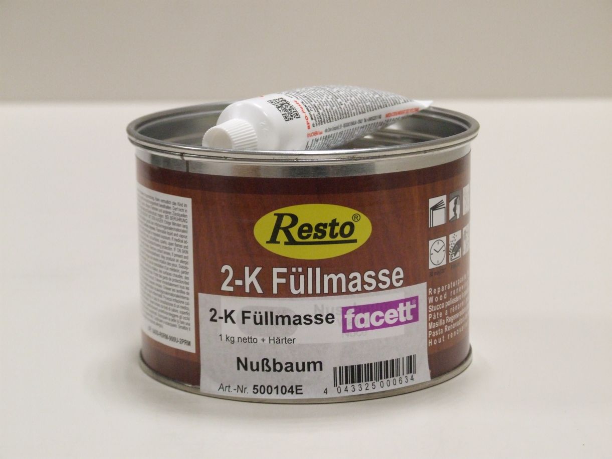 2-K Füllmasse Resto, Nussbaum, 1 kg, 

mit Härter, 500104

