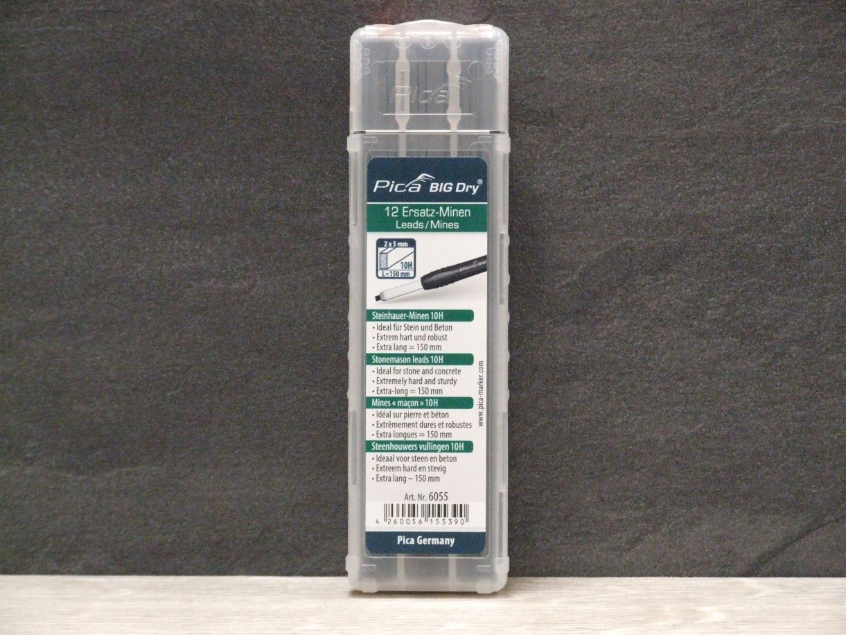 PICA BIG Dry Ersatzmine für 6060, 

graphite 10H, 12-er-Set, 6055

